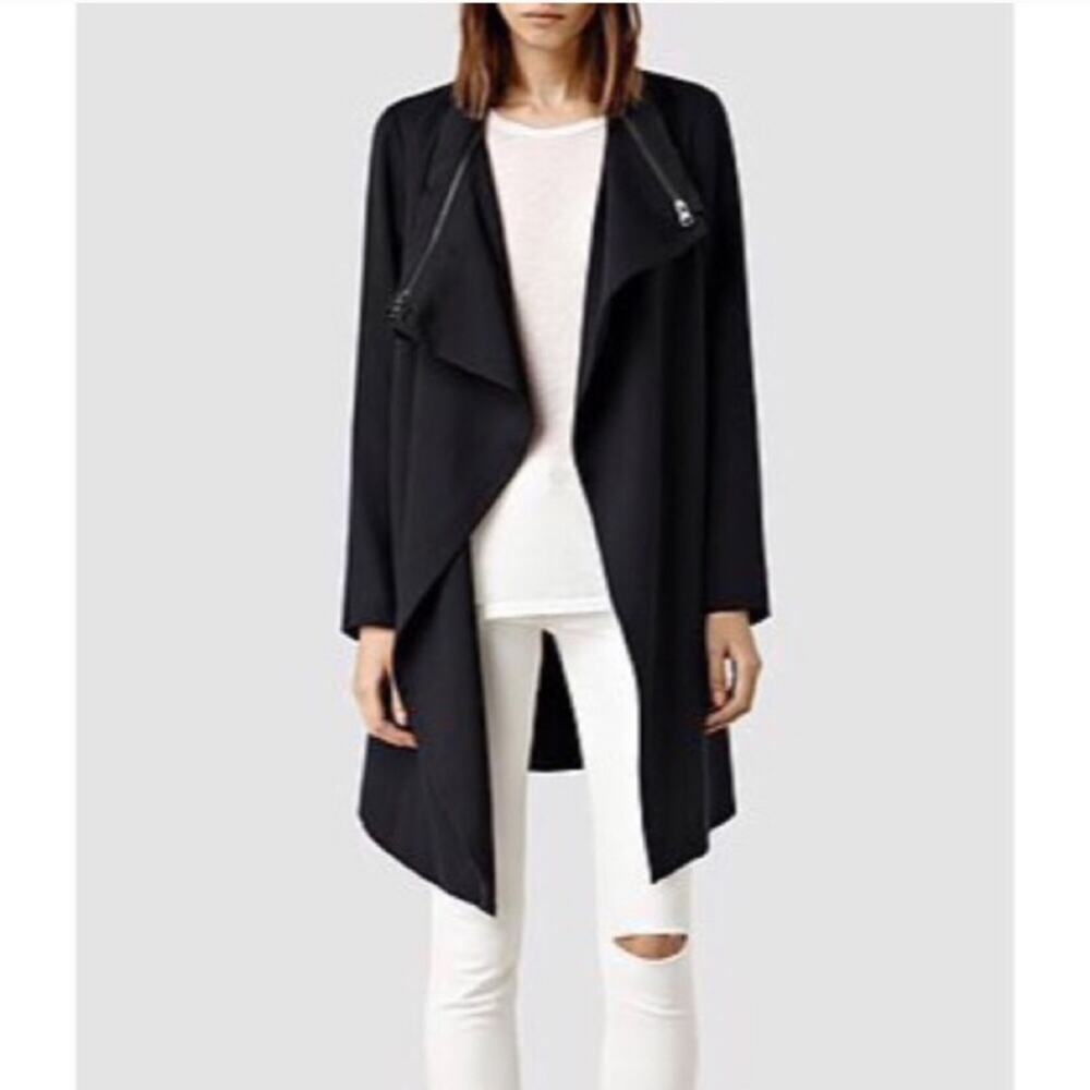 AllSaints Iona Lyocell Funnel Collar Zip Jacket 00